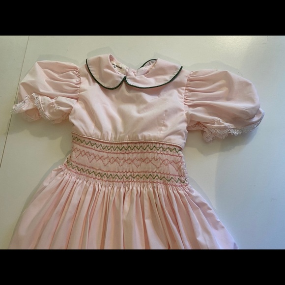 handmade girls dress Size 5/6 smocking Easter - Picture 2 of 7